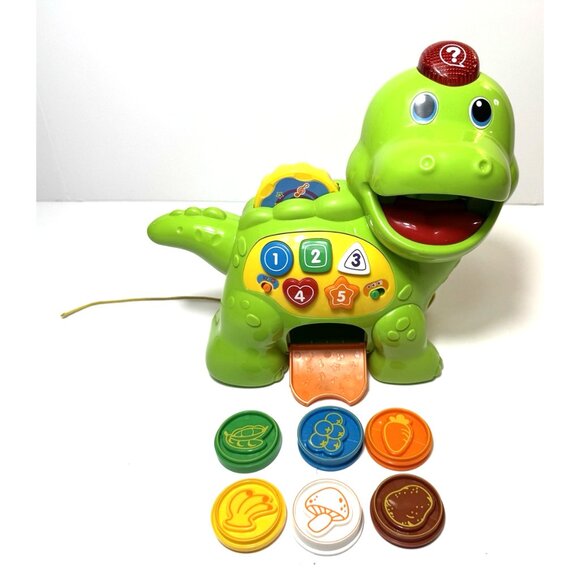 VTech Chomp & Count Dino with 6 Food Coins Music Sounds Counting Learning Toy - Picture 5 of 7